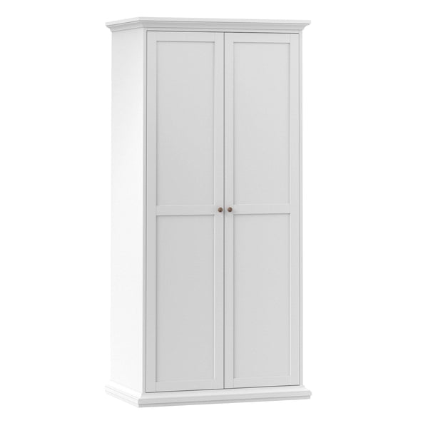 FTG Wardrobe Paris Wardrobe with 2 Doors in White Bed Kings