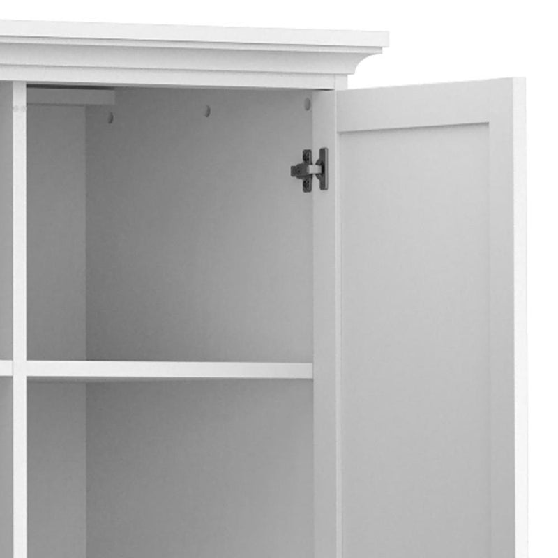 FTG Wardrobe Paris Wardrobe with 3 Doors in White Bed Kings