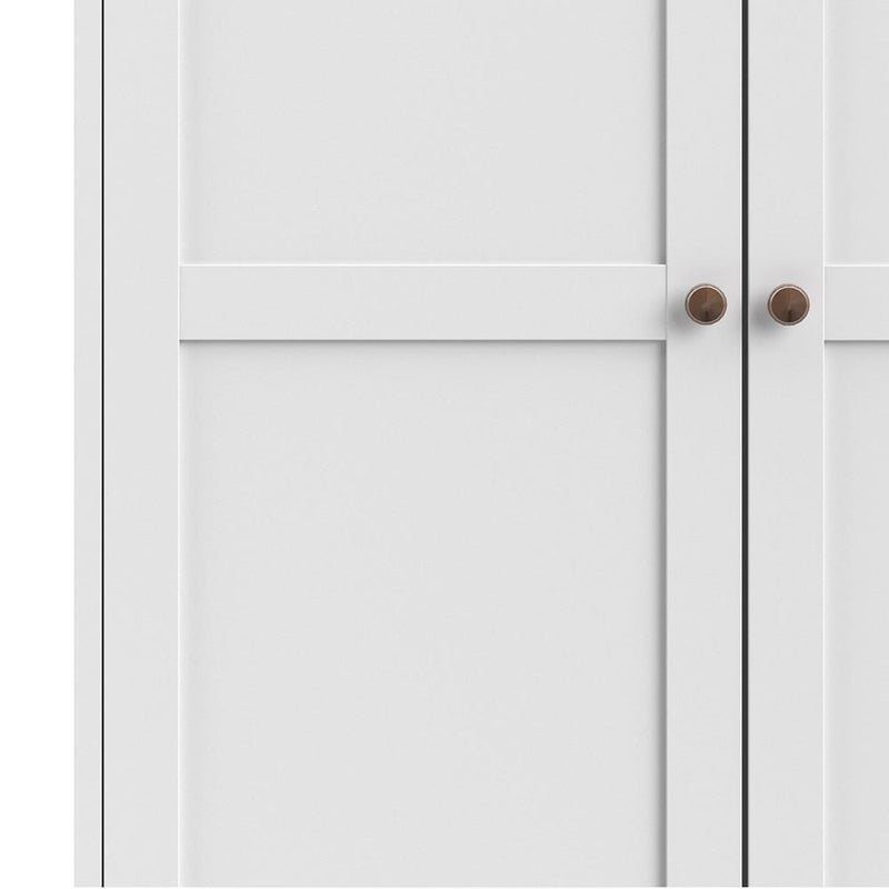 FTG Wardrobe Paris Wardrobe with 3 Doors in White Bed Kings