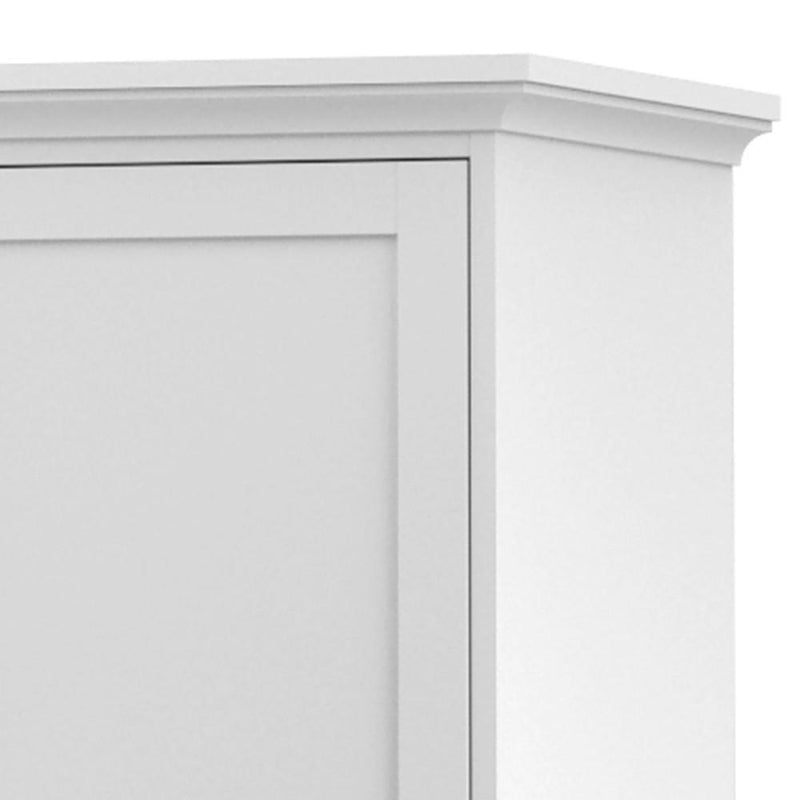 FTG Wardrobe Paris Wardrobe with 3 Doors in White Bed Kings