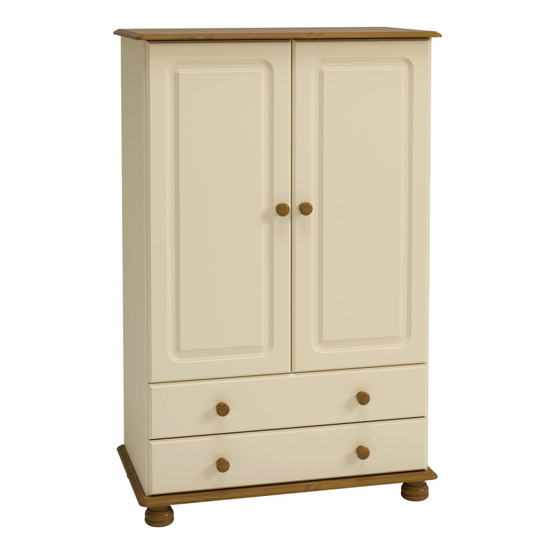 FTG Wardrobe Richmond 2 Dr Combi Cream & Pine Bed Kings