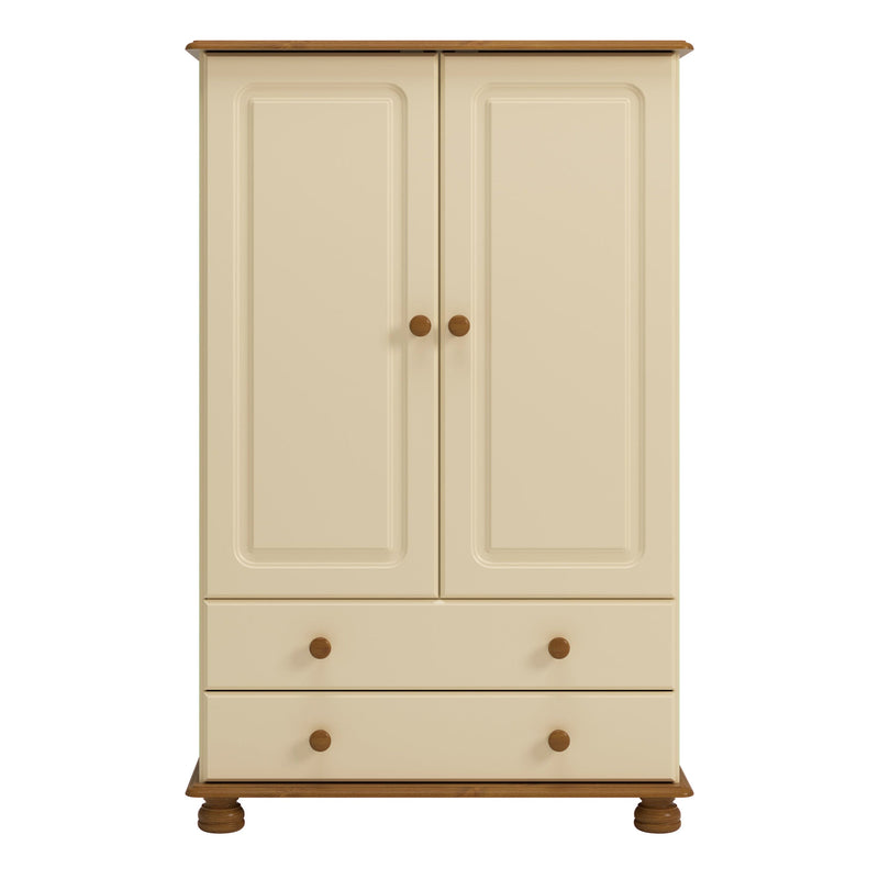 FTG Wardrobe Richmond 2 Dr Combi Cream & Pine Bed Kings