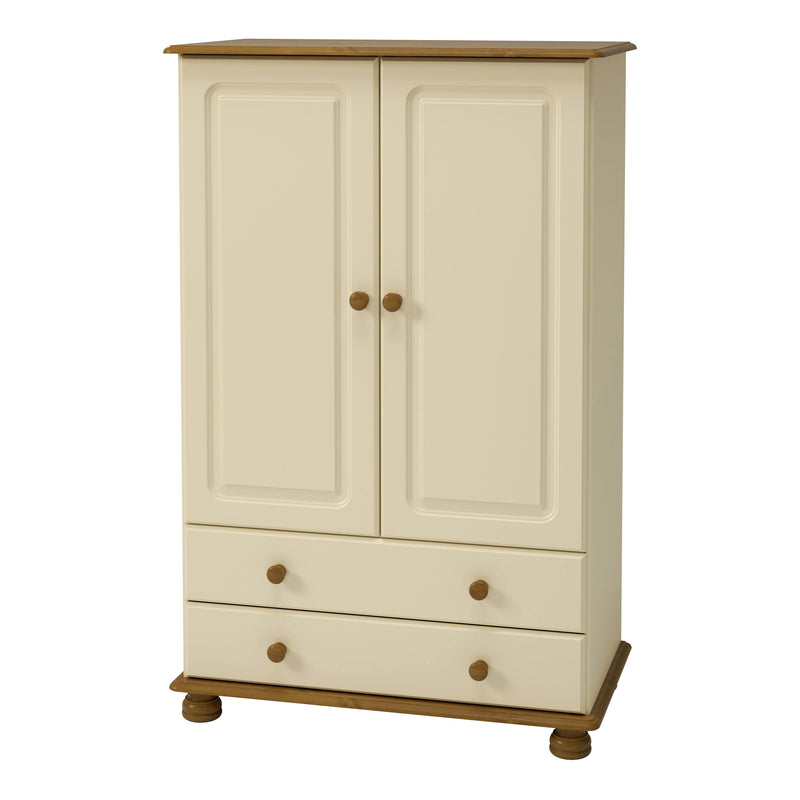FTG Wardrobe Richmond 2 Dr Combi Cream & Pine Bed Kings