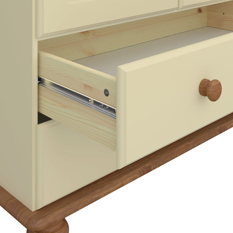 FTG Wardrobe Richmond 2 Dr Combi Cream & Pine Bed Kings