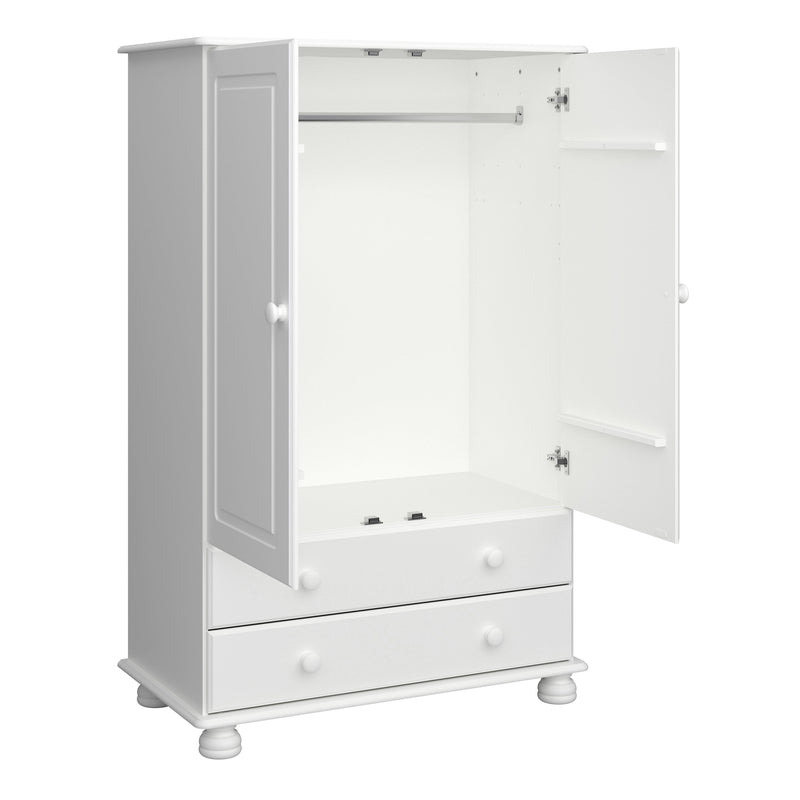 FTG Wardrobe Richmond 2 Dr Combi Off White Bed Kings
