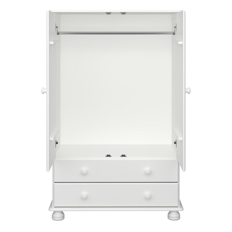 FTG Wardrobe Richmond 2 Dr Combi Off White Bed Kings