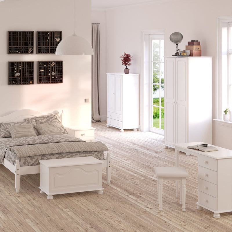 FTG Wardrobe Richmond 2 Dr Combi Off White Bed Kings