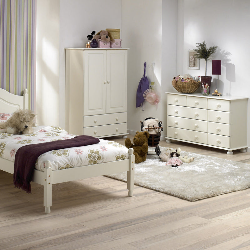 FTG Wardrobe Richmond 2 Dr Combi Off White Bed Kings