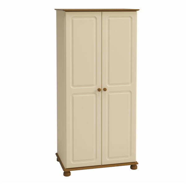 FTG Wardrobe Richmond 2 Dr Robe Cream & Pine Bed Kings