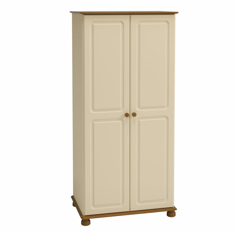 FTG Wardrobe Richmond 2 Dr Robe Cream & Pine Bed Kings