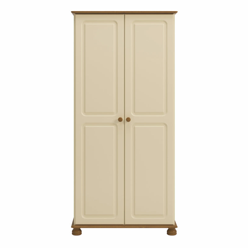FTG Wardrobe Richmond 2 Dr Robe Cream & Pine Bed Kings