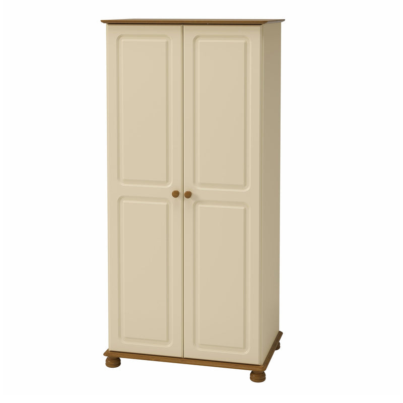 FTG Wardrobe Richmond 2 Dr Robe Cream & Pine Bed Kings