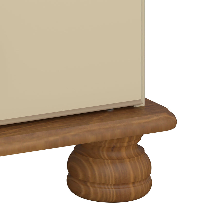 FTG Wardrobe Richmond 2 Dr Robe Cream & Pine Bed Kings