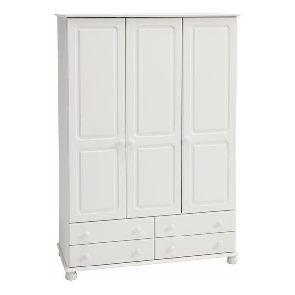 FTG Wardrobe Richmond 3 Dr 4 Drw Wardrobe Off White Bed Kings