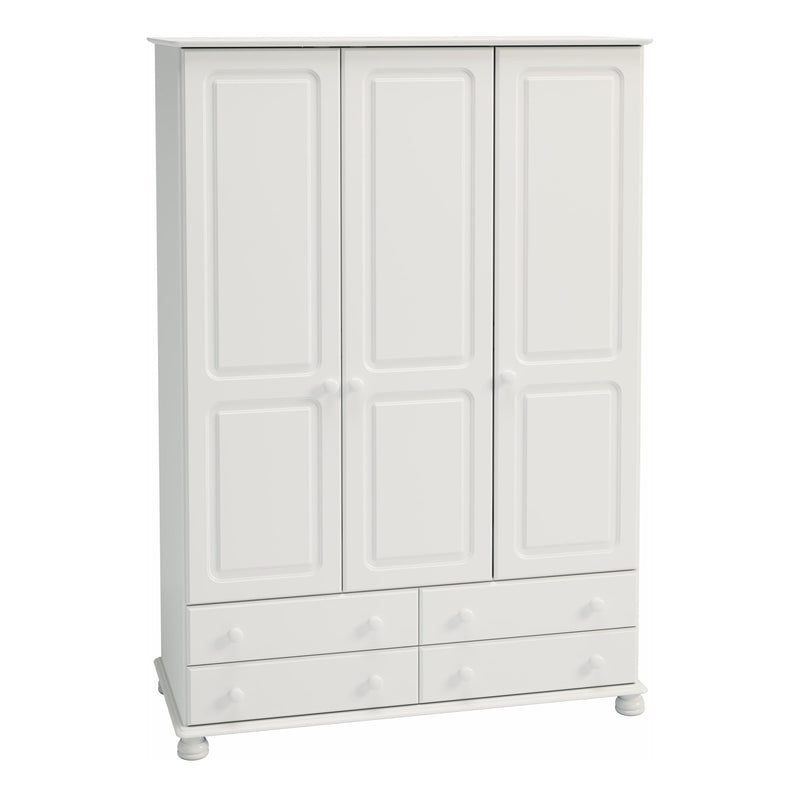 FTG Wardrobe Richmond 3 Dr 4 Drw Wardrobe Off White Bed Kings