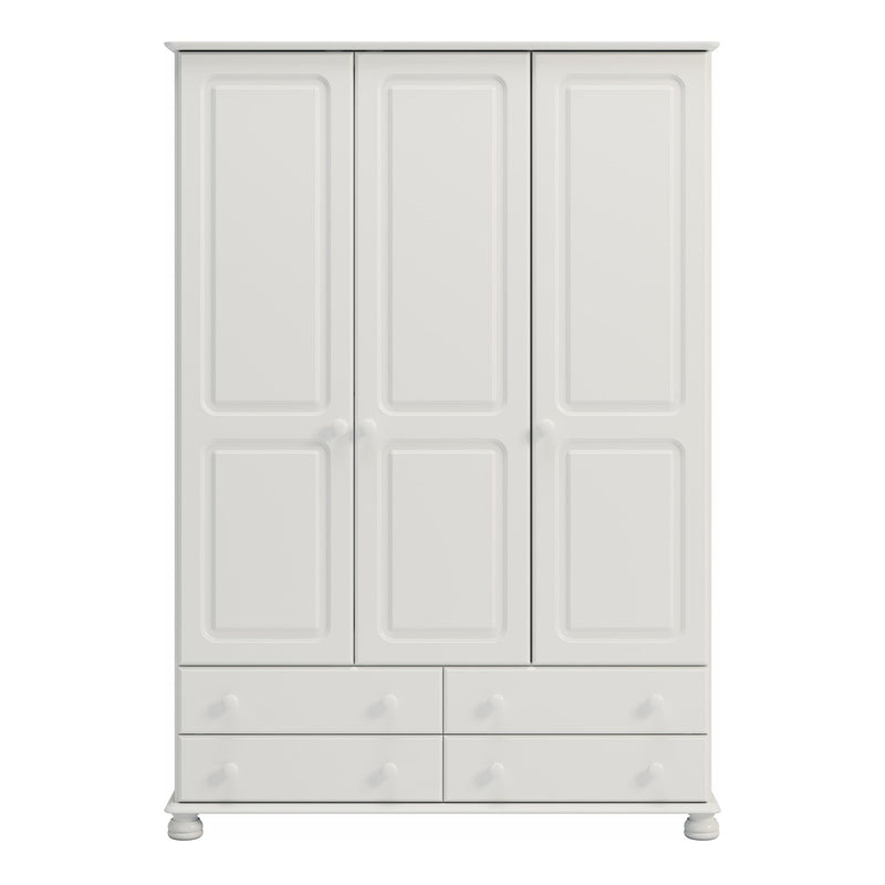 FTG Wardrobe Richmond 3 Dr 4 Drw Wardrobe Off White Bed Kings
