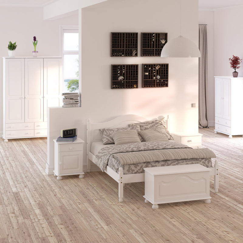FTG Wardrobe Richmond 3 Dr 4 Drw Wardrobe Off White Bed Kings