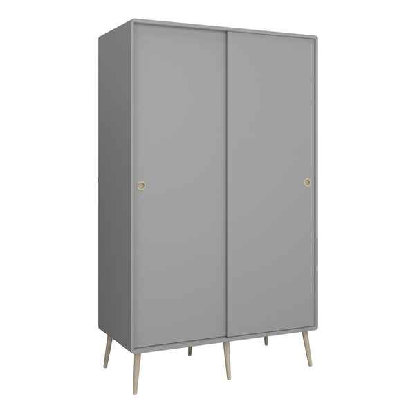 FTG Wardrobe Softline Sliding 2 Dr Wardrobe Grey Bed Kings