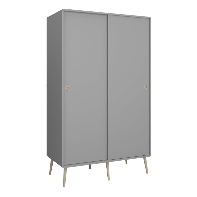 FTG Wardrobe Softline Sliding 2 Dr Wardrobe Grey Bed Kings
