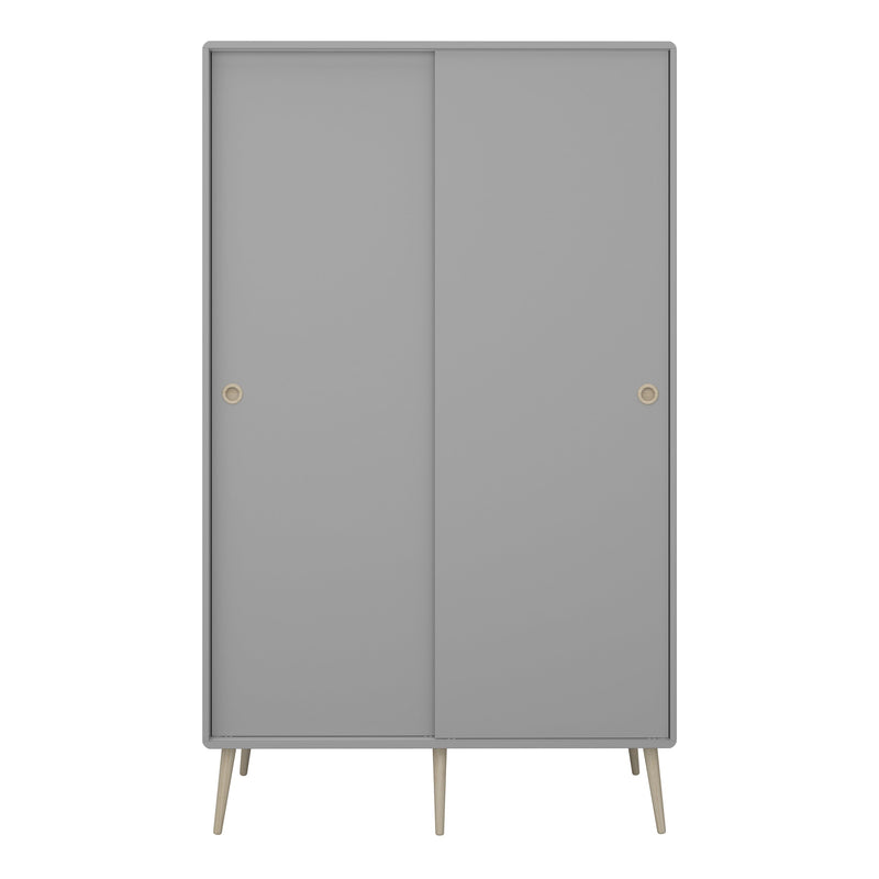 FTG Wardrobe Softline Sliding 2 Dr Wardrobe Grey Bed Kings