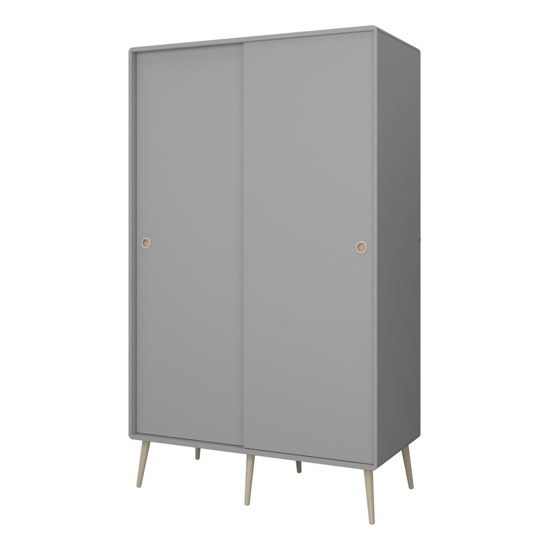 FTG Wardrobe Softline Sliding 2 Dr Wardrobe Grey Bed Kings