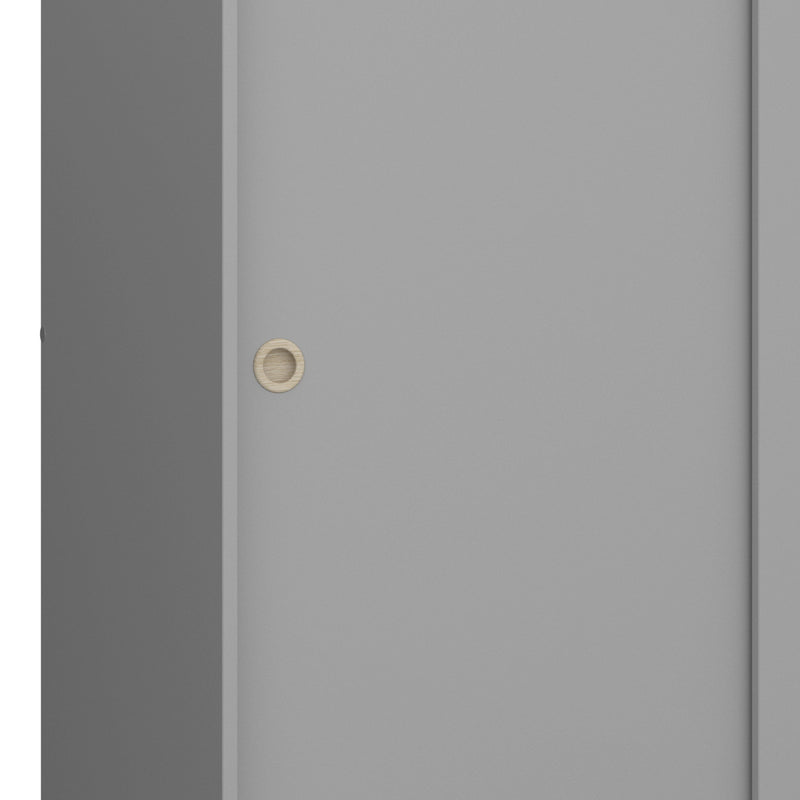 FTG Wardrobe Softline Sliding 2 Dr Wardrobe Grey Bed Kings