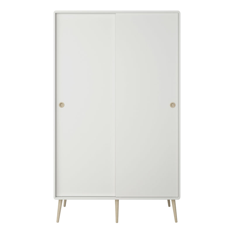 FTG Wardrobe Softline Sliding 2 Dr Wardrobe Off White Bed Kings