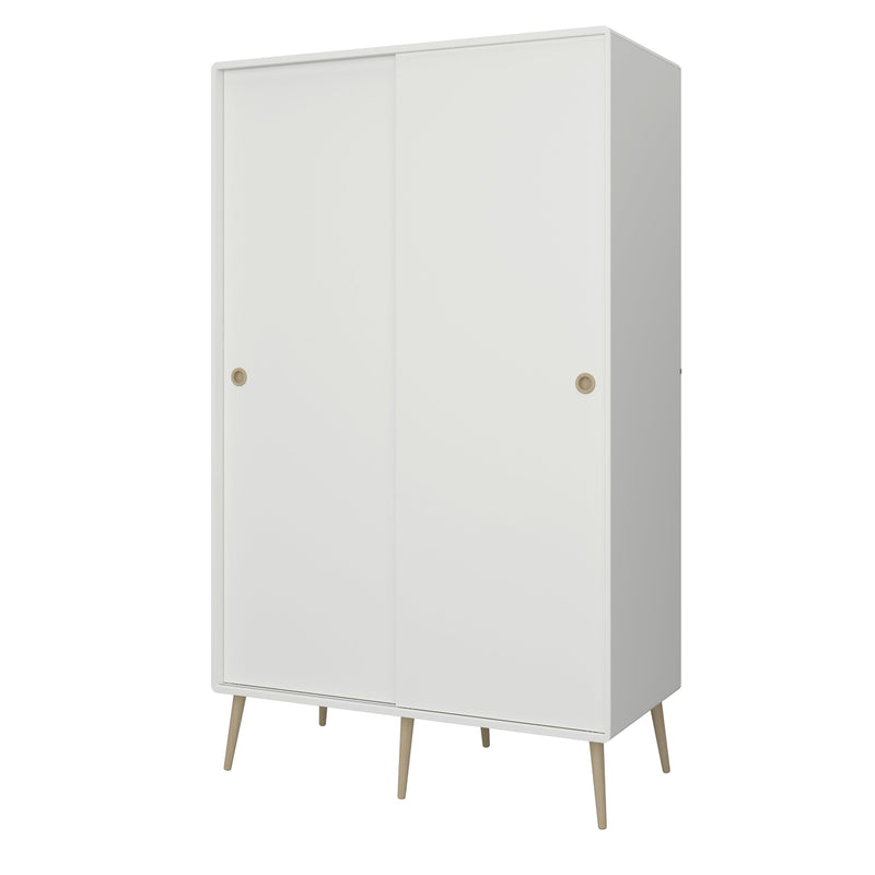 FTG Wardrobe Softline Sliding 2 Dr Wardrobe Off White Bed Kings