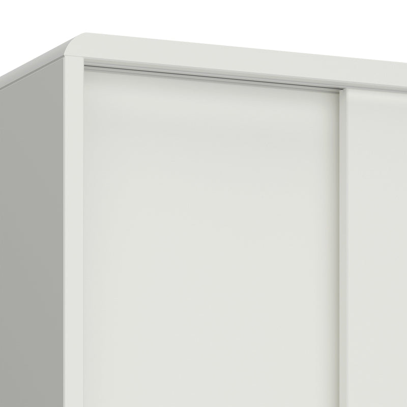 FTG Wardrobe Softline Sliding 2 Dr Wardrobe Off White Bed Kings