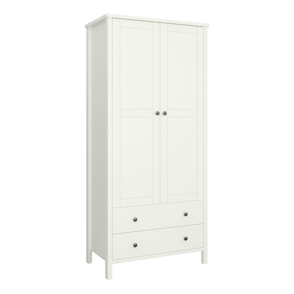 FTG Wardrobe Tromso 2 Door 2 Drawer Wardrobe Off White Bed Kings