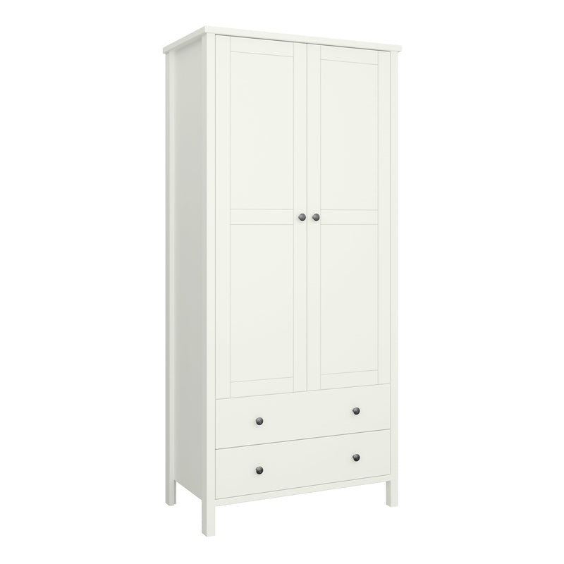 FTG Wardrobe Tromso 2 Door 2 Drawer Wardrobe Off White Bed Kings