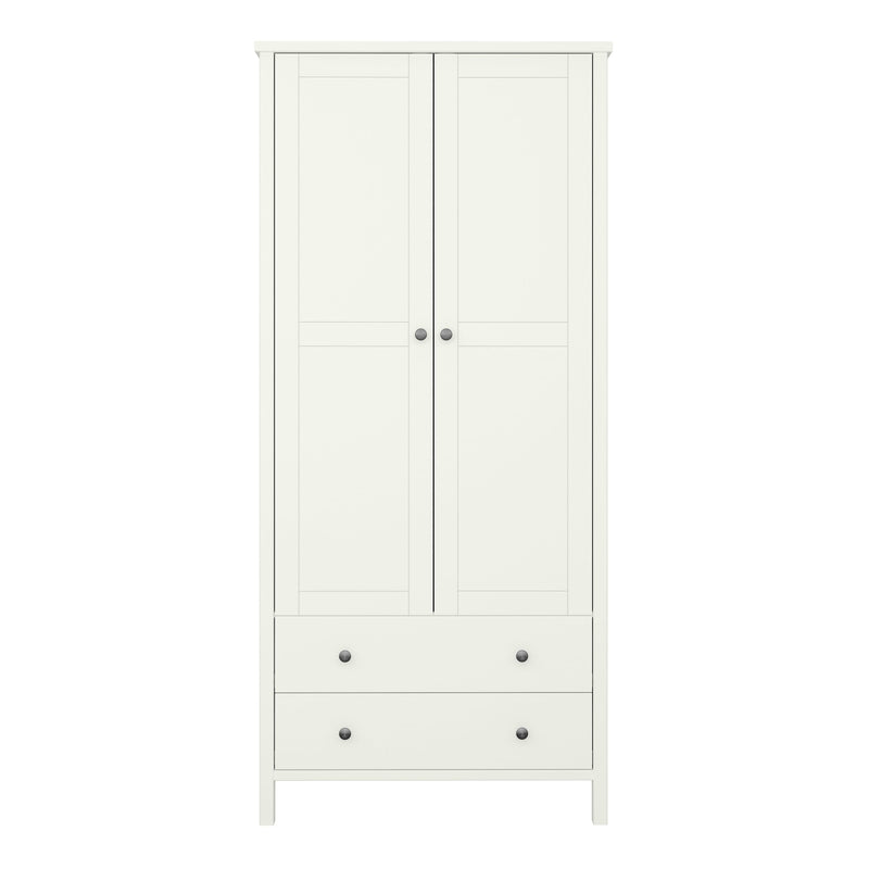 FTG Wardrobe Tromso 2 Door 2 Drawer Wardrobe Off White Bed Kings