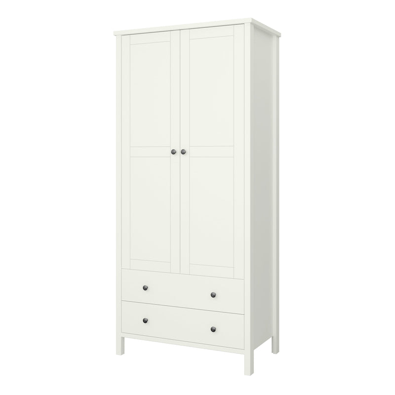 FTG Wardrobe Tromso 2 Door 2 Drawer Wardrobe Off White Bed Kings