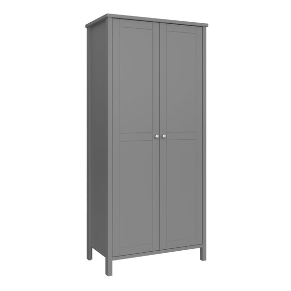 FTG Wardrobe Tromso 2 Door Robe Grey Bed Kings
