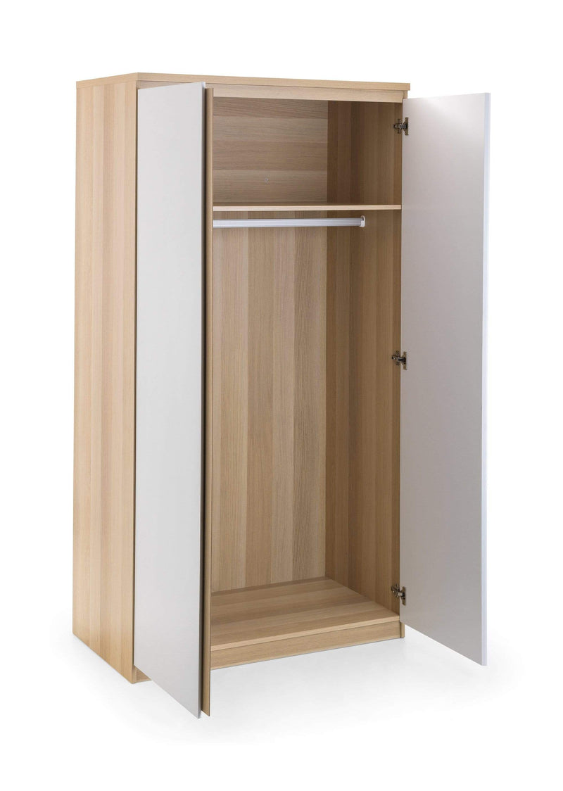 Julian Bowen Wardrobe Jupiter  2 Door Wardrobe White & Oak Bed Kings