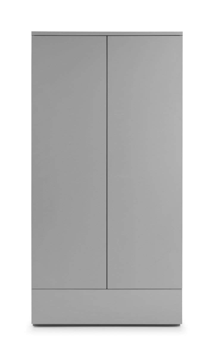 Julian Bowen Wardrobe Monaco 2 Door 1 Drw Wardrobe - Grey Gloss Bed Kings