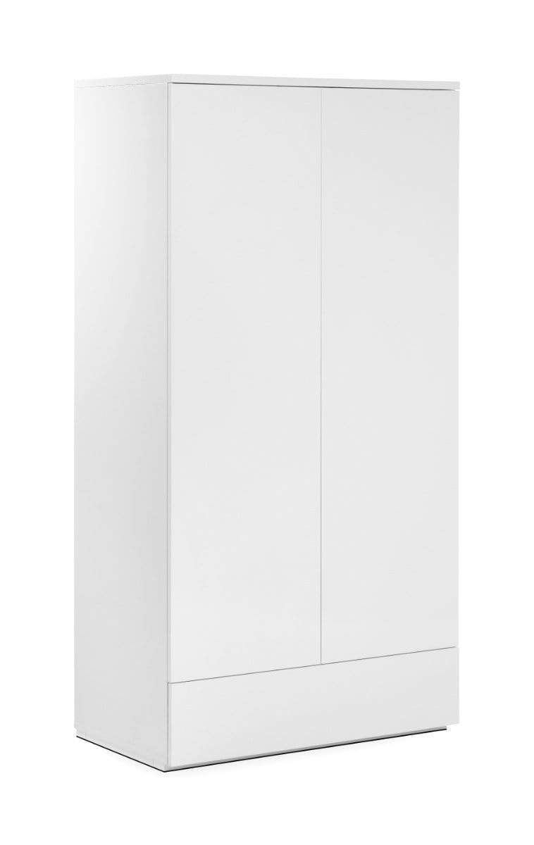 Julian Bowen Wardrobe Monaco 2 Door 1 Drw Wardrobe - White Gloss Bed Kings