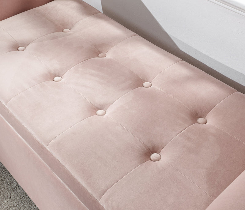 GFW Window Seat Genoa Window Seat Blush Pink Fabric Bed Kings