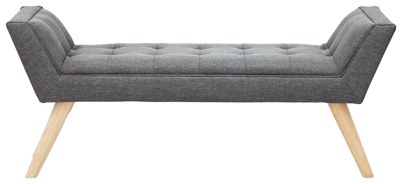 GFW Window Seat Milan Upholstered Bench Dark Grey Hopsack Bed Kings