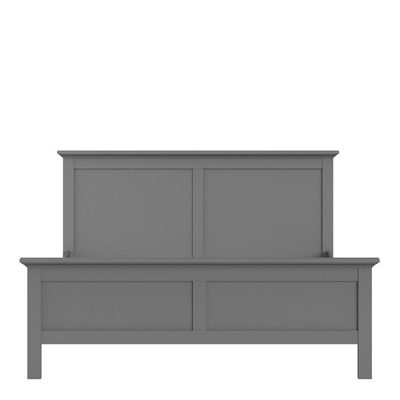 FTG Wood Bed Paris - King Bed (160 x 200) in Matt Grey Bed Kings
