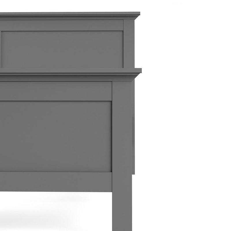 FTG Wood Bed Paris - King Bed (160 x 200) in Matt Grey Bed Kings