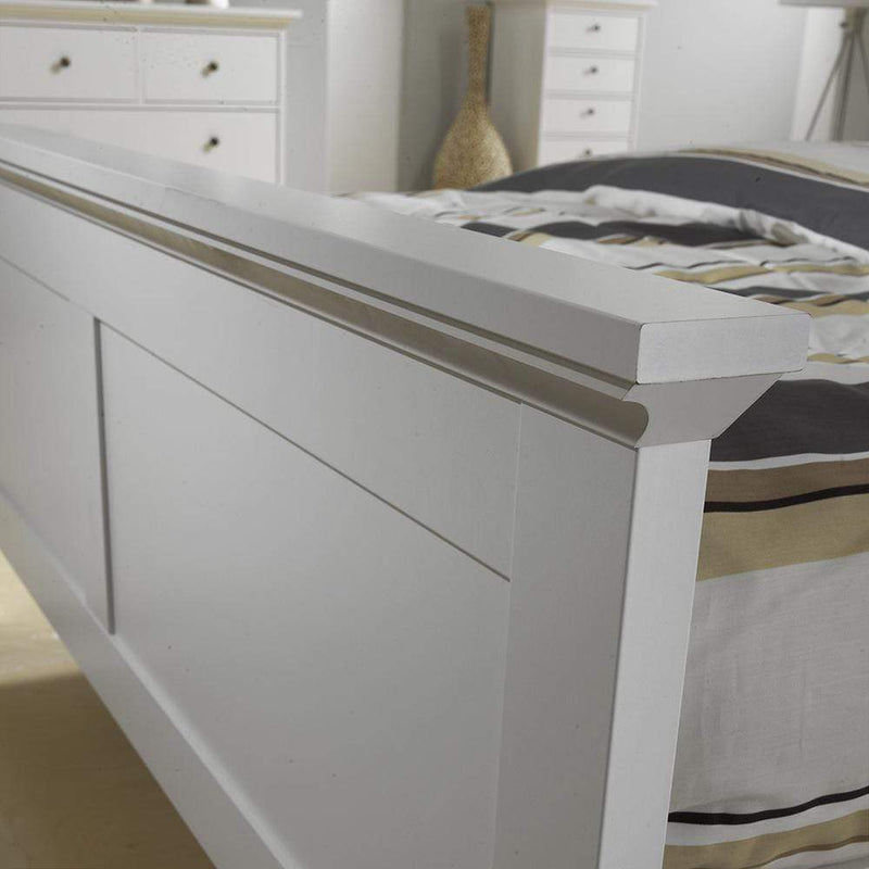 FTG Wood Bed Paris - Super King Bed (180 x 200) in White Bed Kings