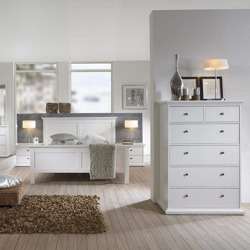 FTG Wood Bed Paris - Super King Bed (180 x 200) in White Bed Kings