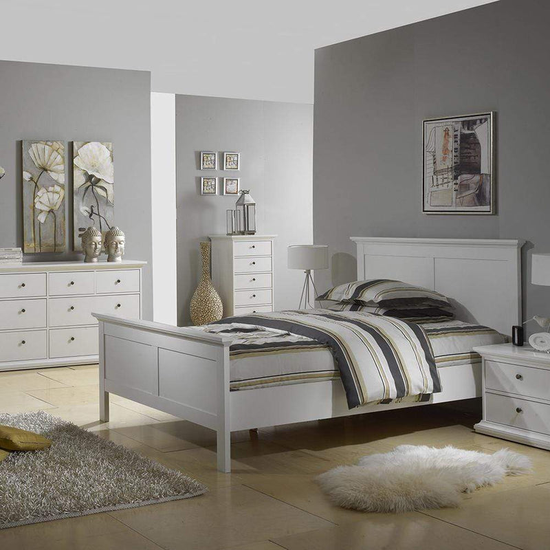 FTG Wood Bed Paris - Super King Bed (180 x 200) in White Bed Kings