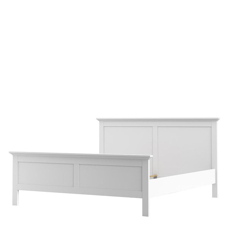 FTG Wood Bed Paris - Super King Bed (180 x 200) in White Bed Kings
