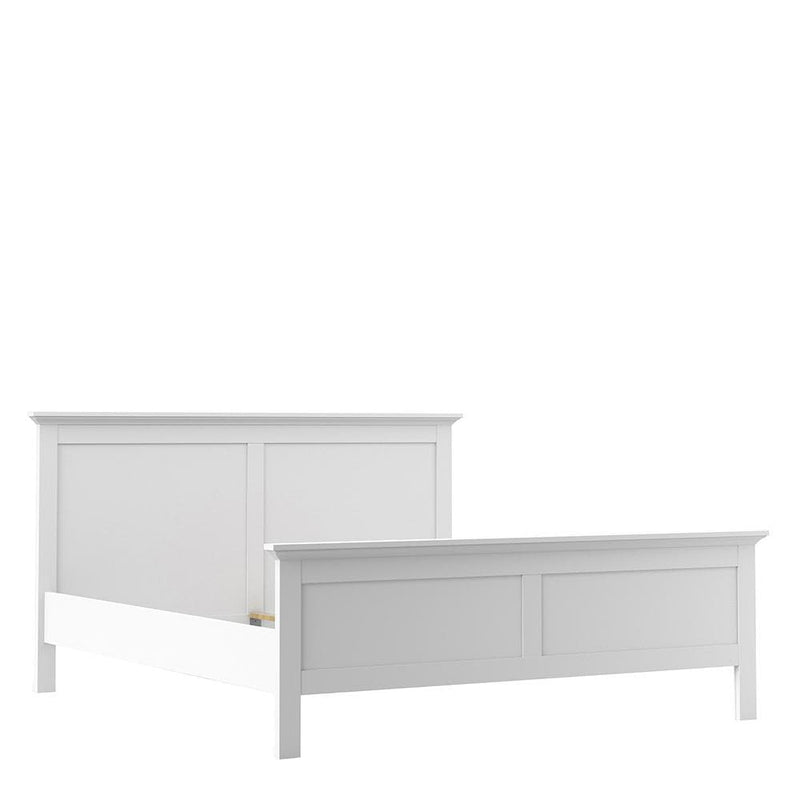 FTG Wood Bed Paris - Super King Bed (180 x 200) in White Bed Kings