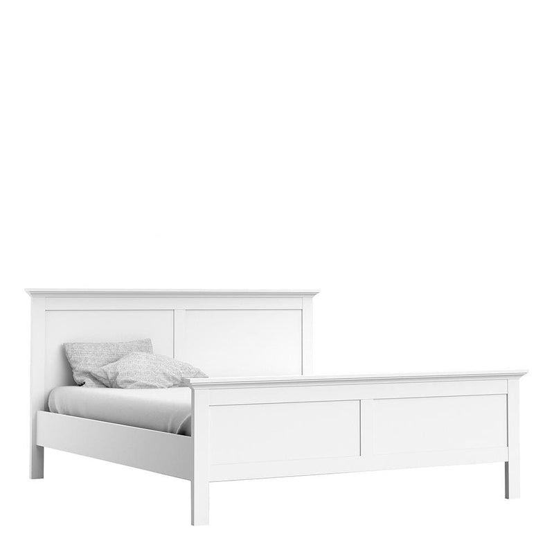 FTG Wood Bed Paris - Super King Bed (180 x 200) in White Bed Kings