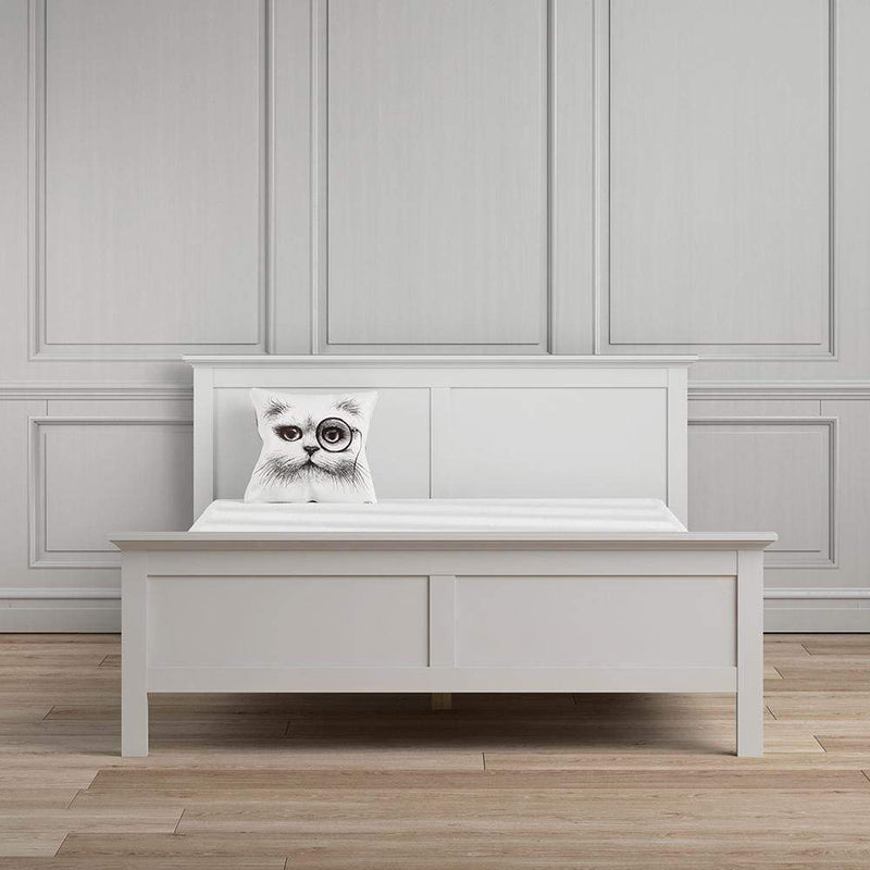 FTG Wood Bed Paris - Super King Bed (180 x 200) in White Bed Kings