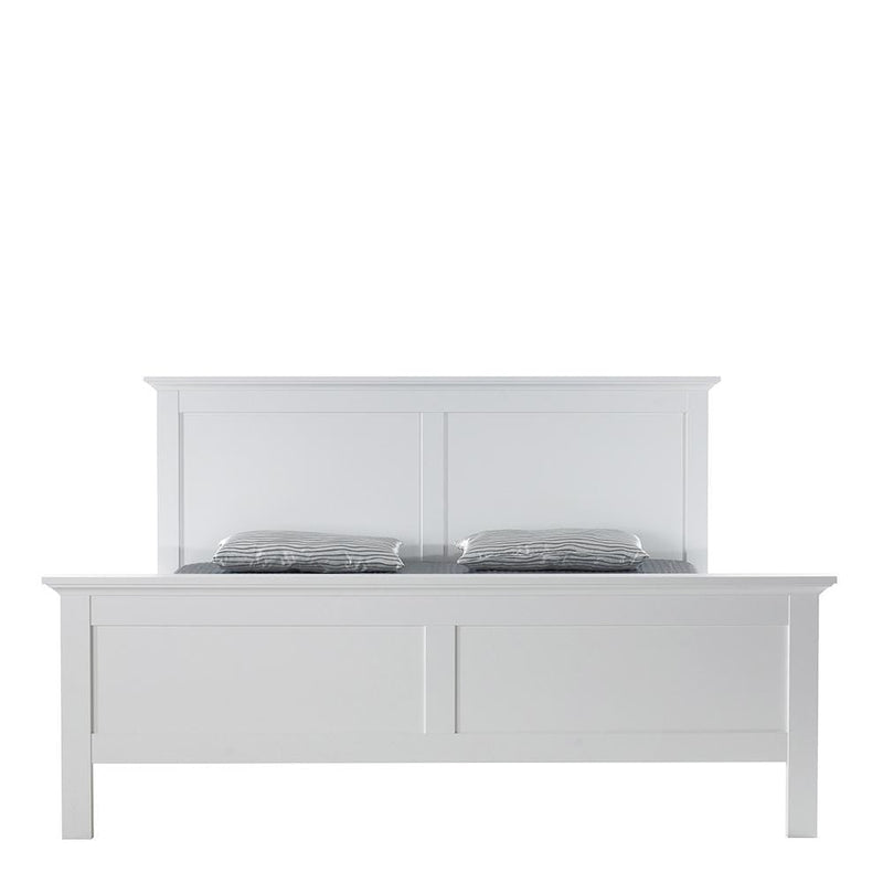 FTG Wood Bed Paris - Super King Bed (180 x 200) in White Bed Kings