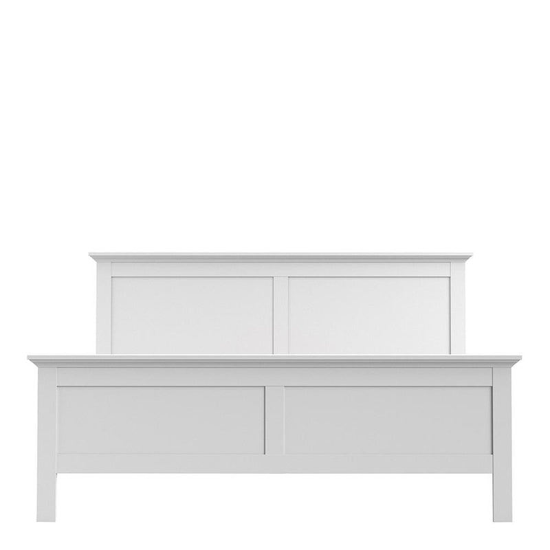 FTG Wood Bed Paris - Super King Bed (180 x 200) in White Bed Kings
